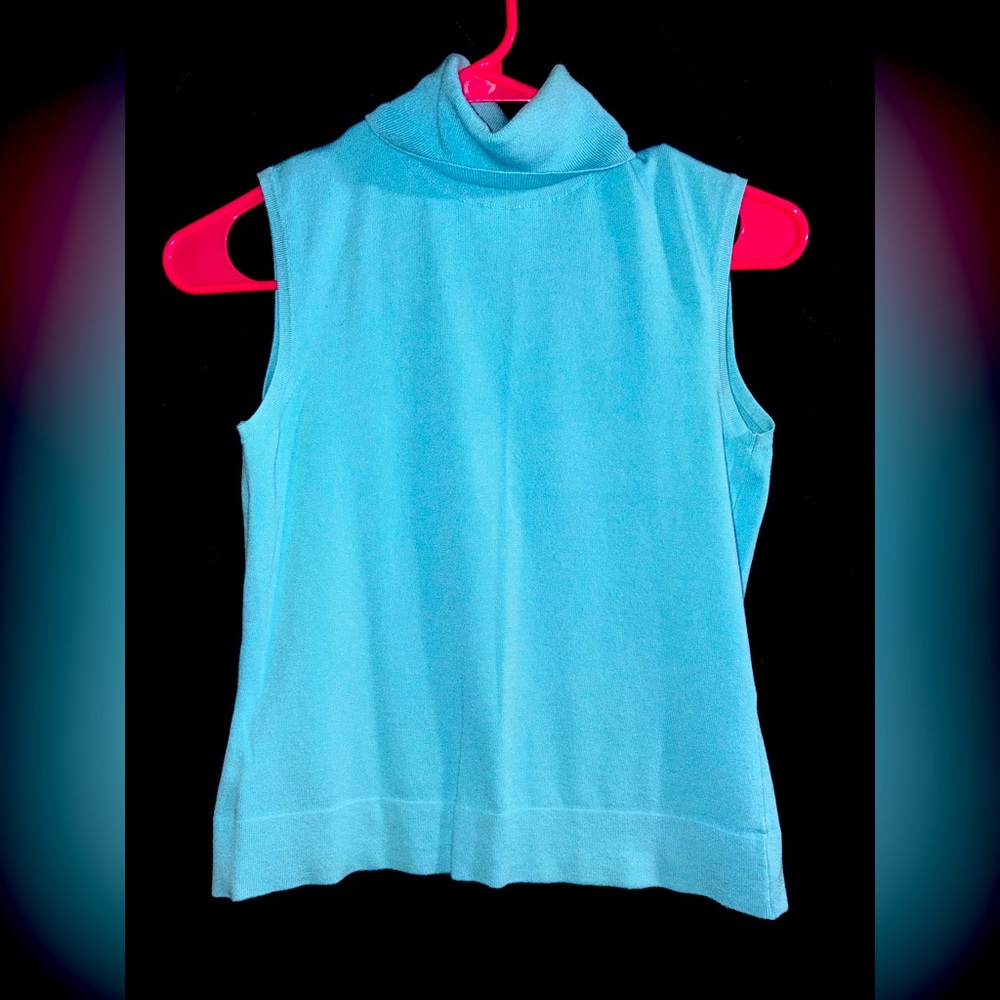 Talbots Carolina Blue Sleeveless‎ Turtleneck #1575